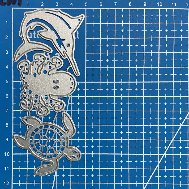 Lucky Goddess Metal Cutting Dies Turtle Squid Dolphin diy Scrapbooking Photo Album Decorative Embossing Paper Card Crafts Die