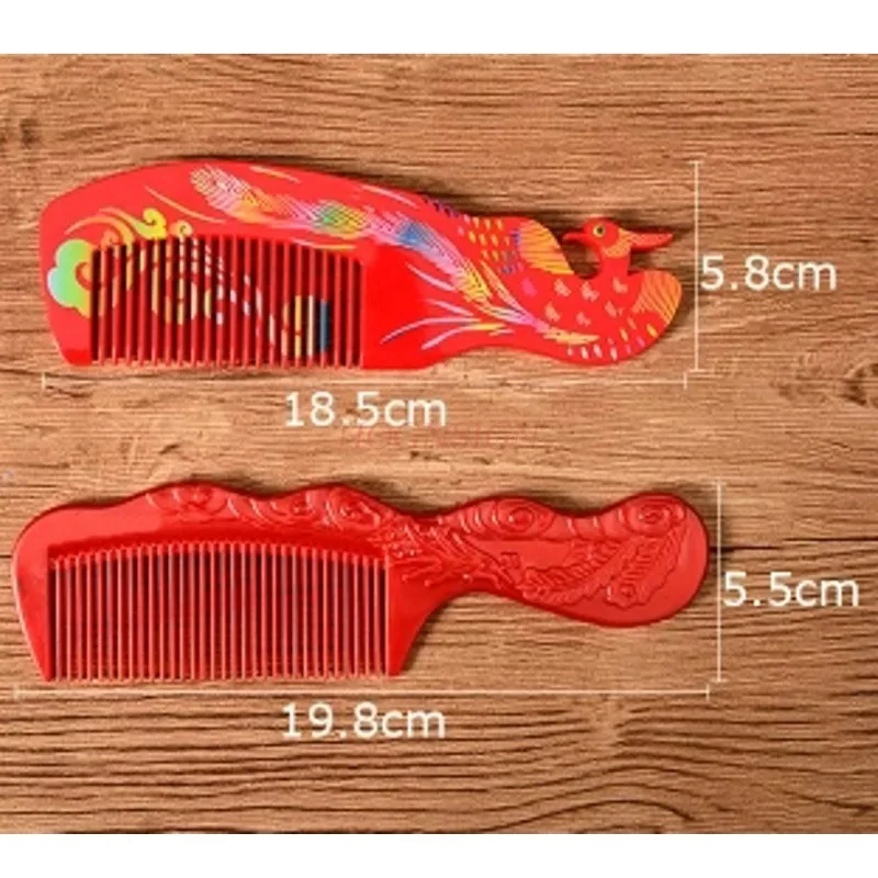 wedding comb Wedding Comb Red Pair Combs Plastic Dragon And Phoenix Hairbrush A Bride Dowry Supplies Festive Marry