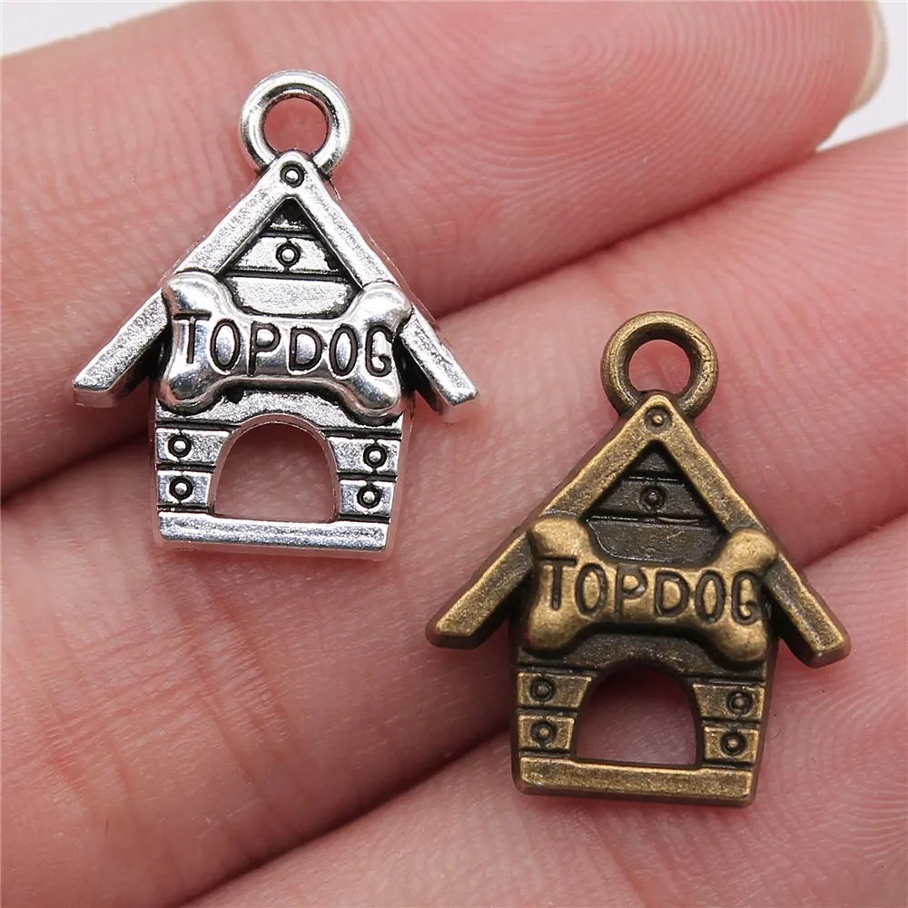 

Wholesale 100pcs/bag 19x16mm Top Dog Pendant Top Dog Pendant Charm Dog House Pendant