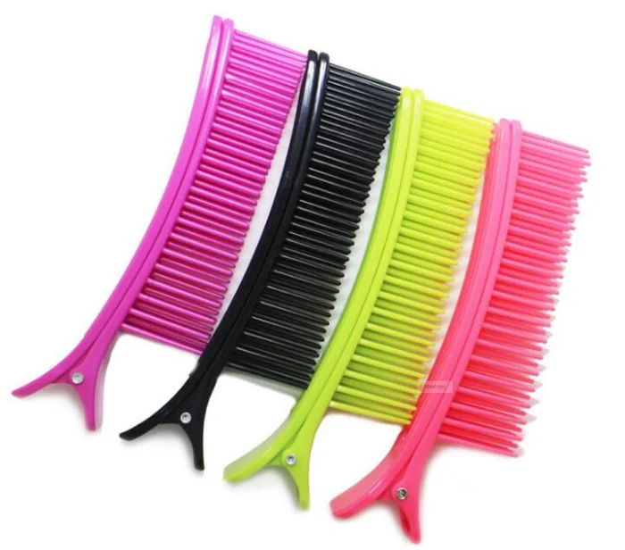 2pcs plastic hair clip with comb teeth clip dye perm hair separate styling tools accessories