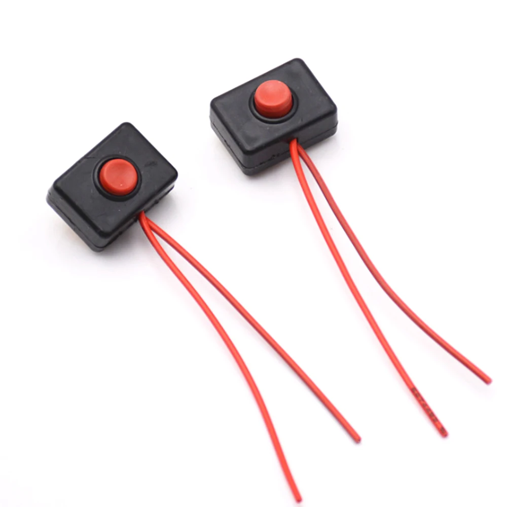 DC 12V 2A Car Push Button Momentarily Action Wired Switch For Automobiles