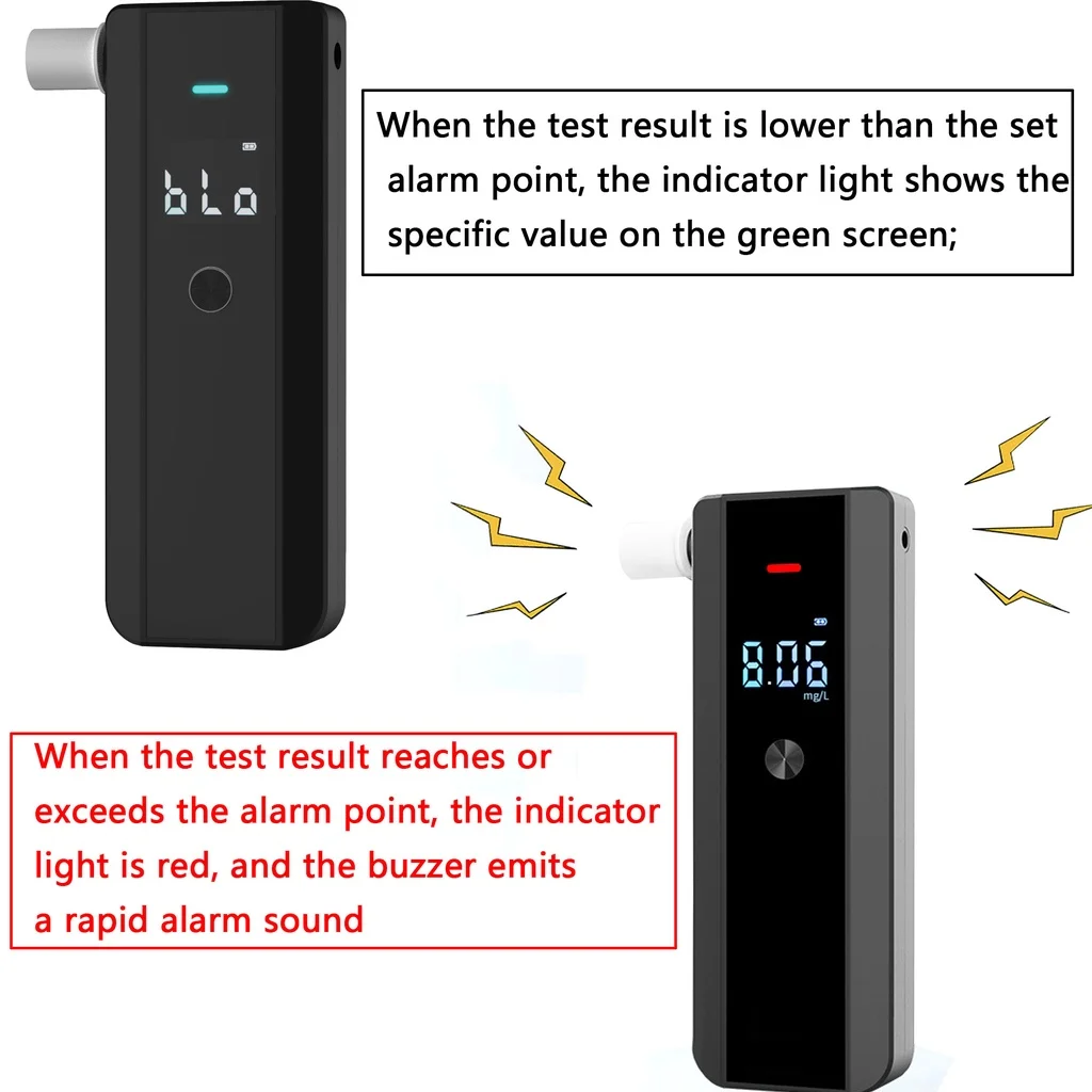 Digital Alcohol Tester LCD Police Professional Breathalyzer Grade Accuracy Portable Alcoholimeter Detector Alcohol Test Tool New