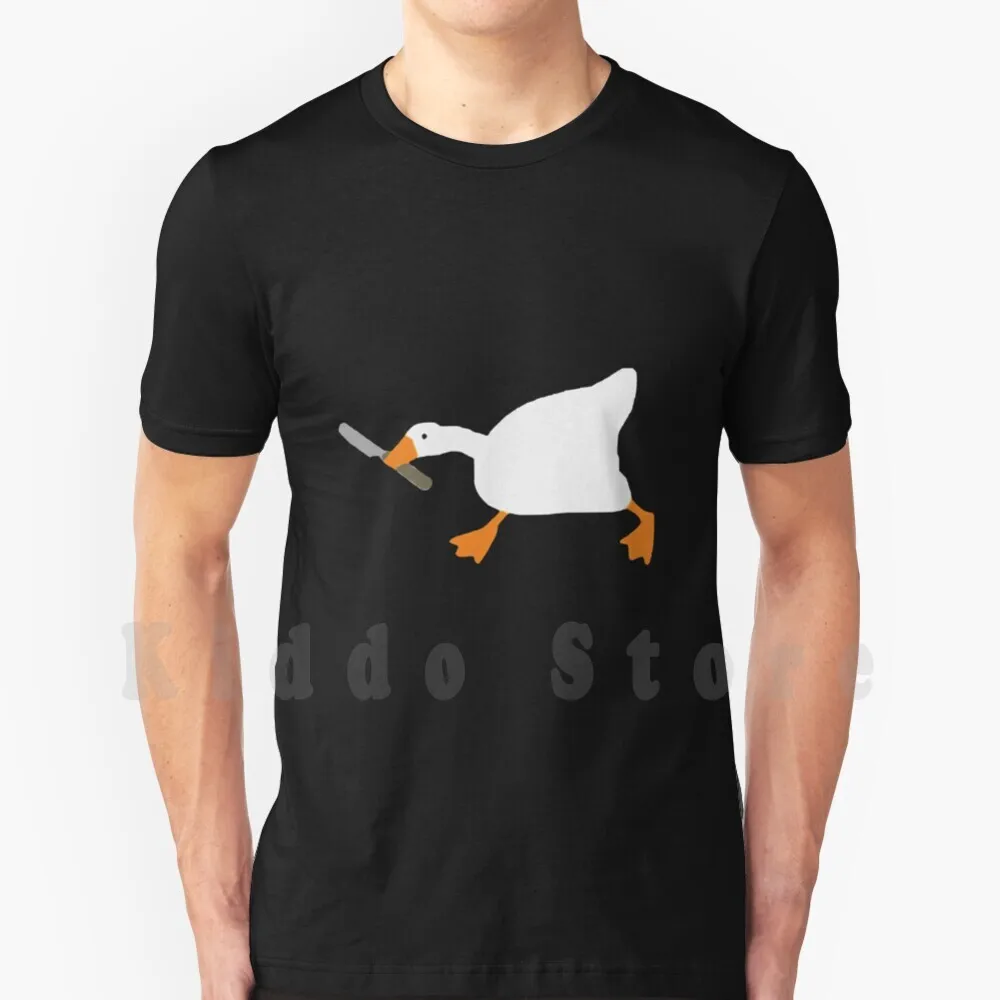 Untitled Goose Knife Shenanigans T Shirt Men Cotton Cotton S-6xl Untitled Goose Game Tricky Goose Duck Swan Indie Game Icon