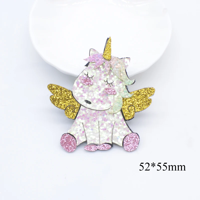 10Pcs Padded Kawaii Unicorn Swan Flamingo Applique for DIY Clothes Hat Sticker Headwear Hair Clips Bow Accessories Patches