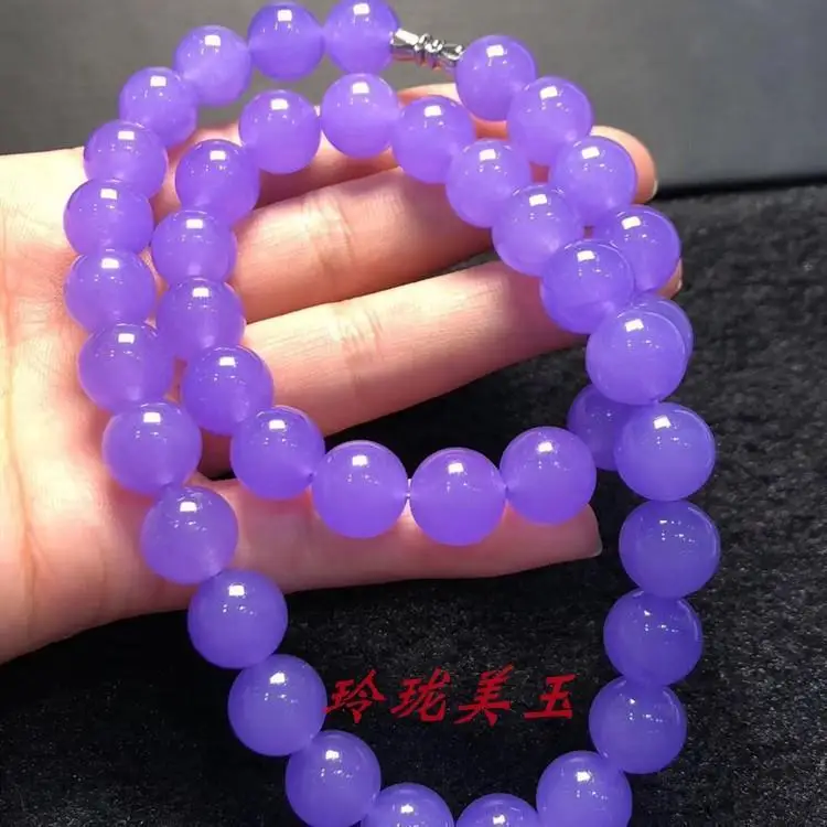 Natural Purple Jadeite Necklace Women Genuine Burma Certified Jades Stone Lavender Chokers Necklaces Fine Jewelry Ladies Gifts