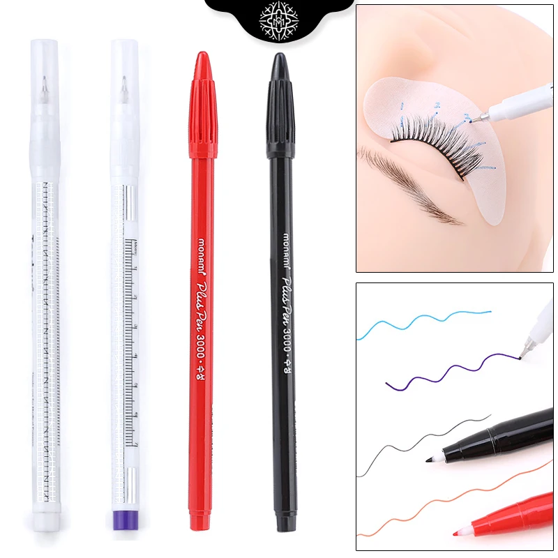 Sterile Skin Marker Pen Fixed Point Tattoo Skin Positioning Measuring Marker Eyebrow Skin Marker Eyelash Extension Grafting Tool