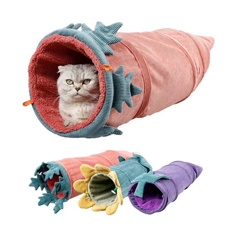 

idYllife Cat Bed House Cave Pet Mat Foldable Warm Tunnel Home Kitten Toys Playing Vegetables Fun Puppy Nest Dogs Crinkle Tube