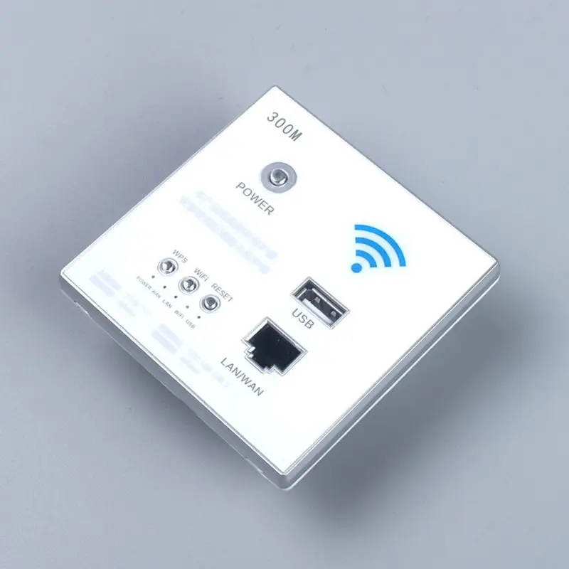 2023 New 300Mbps 220V Smart Wireless WIFI Repeater Extender Wall Embedded Router Socket