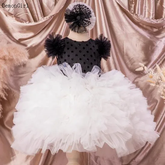 น่ารักสาว Tutu ชุดเด็ก Puffy Tulle จุด Top สำหรับเด็กชุดวันเกิดเด็กขนาด9M-12Y