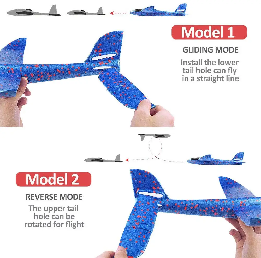 48CM Hand Throw Flying Glider Planes Foam Plane Kid toys Model Glider airplane Kids Gift Toy Free Fly Plane Toys