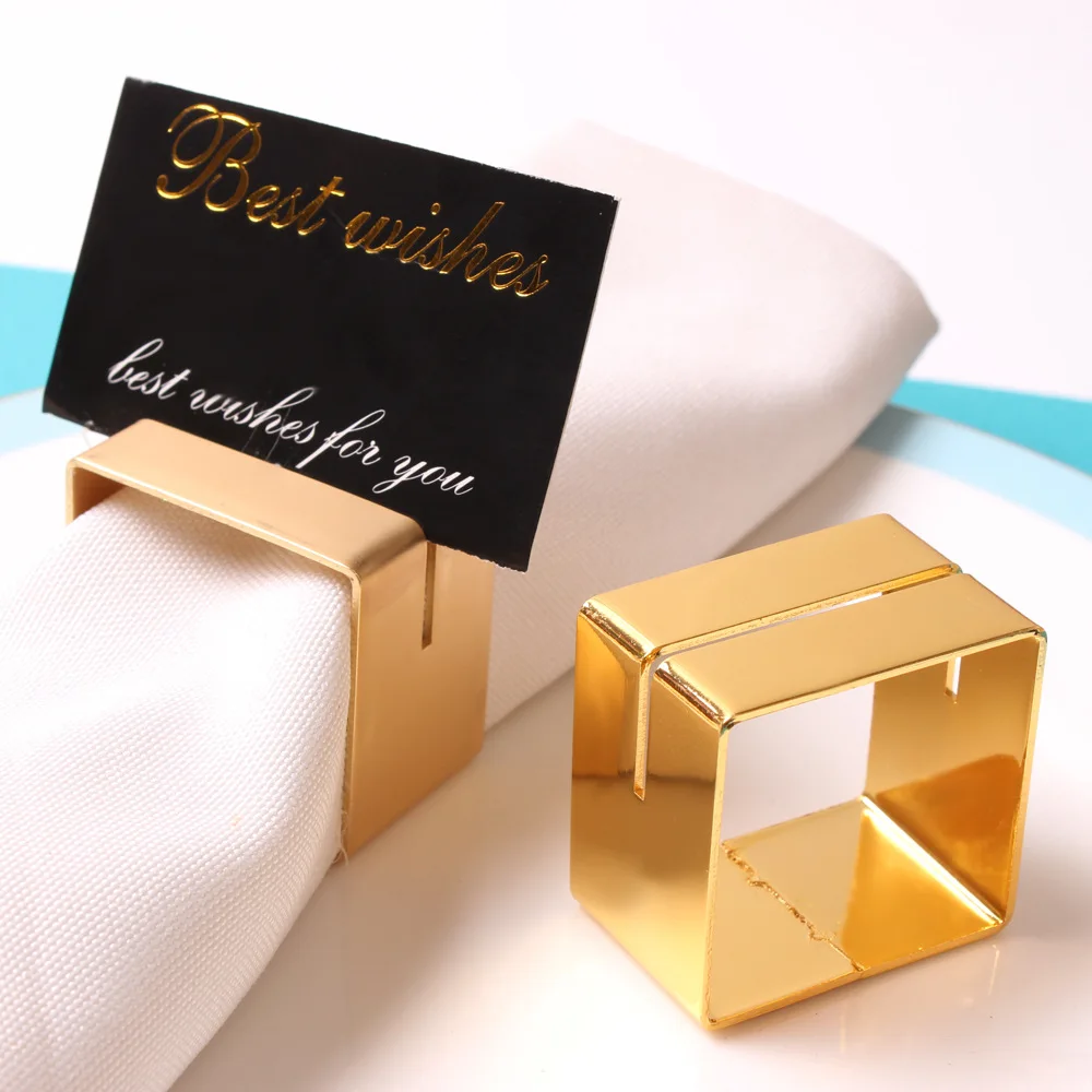 

12pcs New product square metal electroplating napkin ring cloth ring napkin buckle