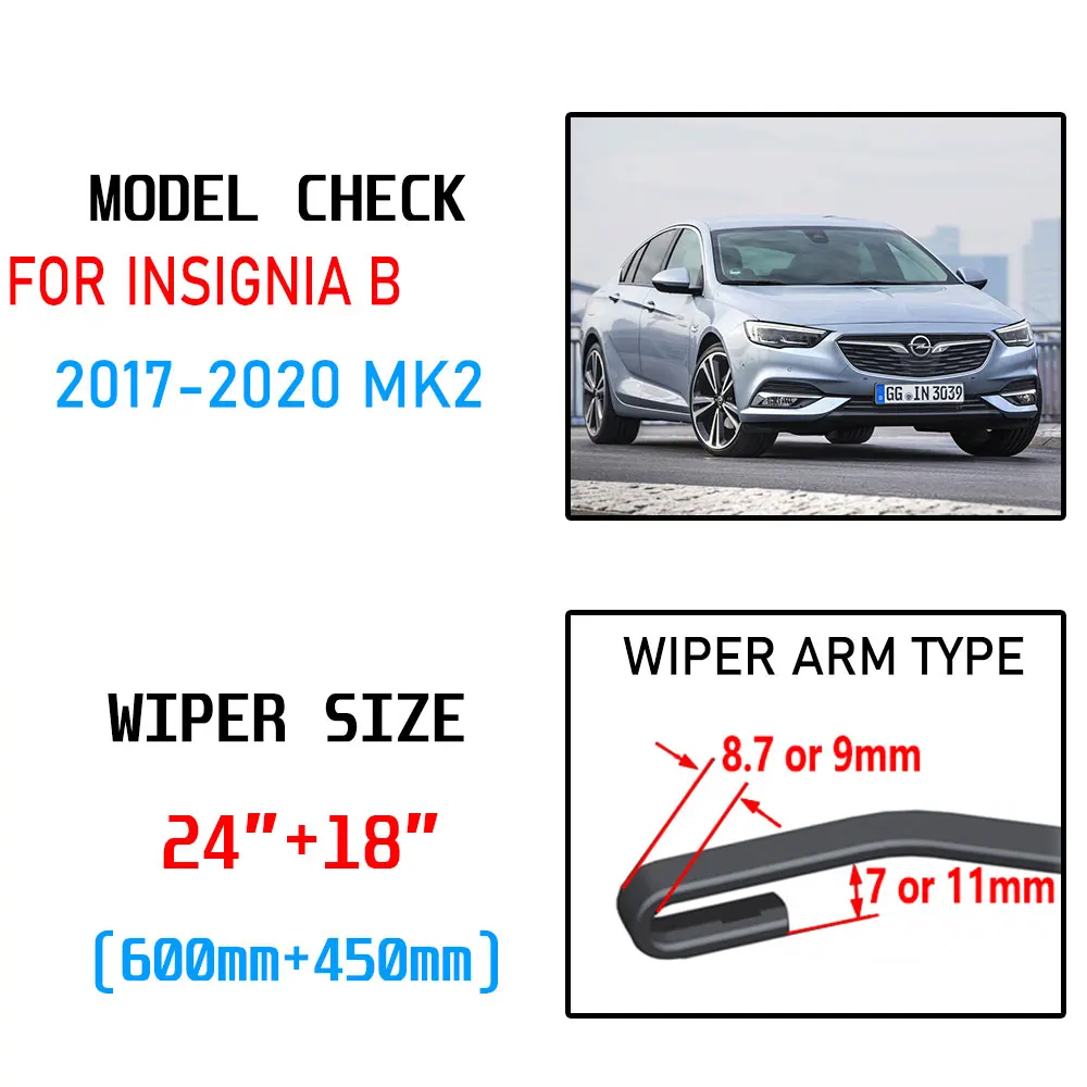 For Opel Insignia B 2017 2018 2019 2020 MK2 OPC GSI Vauxhall Holden Commodore Accessories Car Windscreen Wiper Blade Brushes