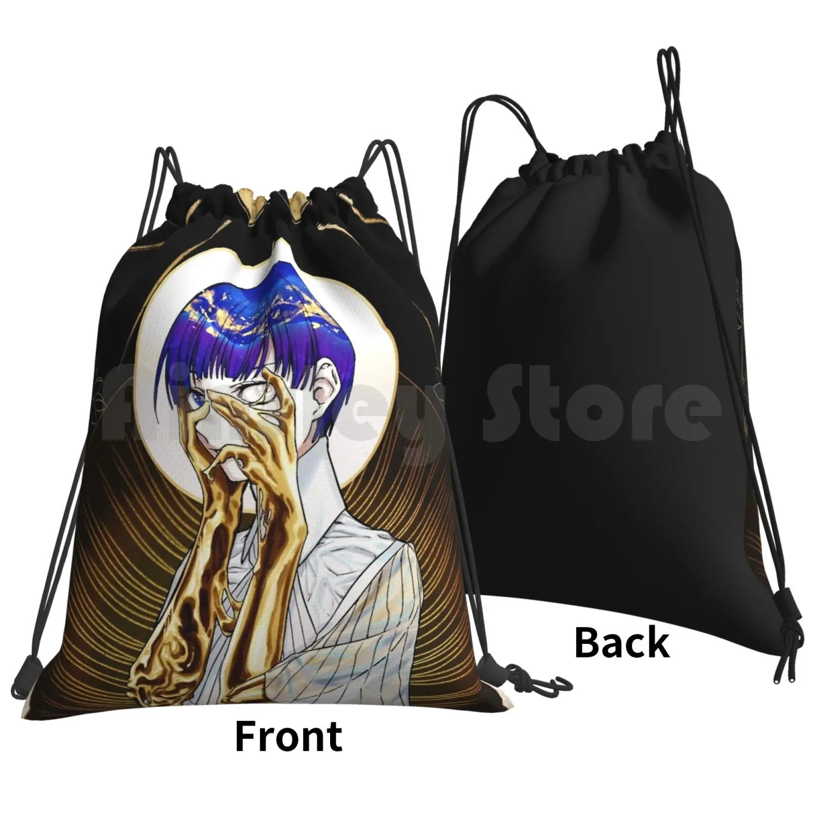 Phosphophyllite Backpack Drawstring Bag Riding Climbing Gym Bag  Animates Phosphophyllite Land Of The Lustrous Manga Phos Hnk