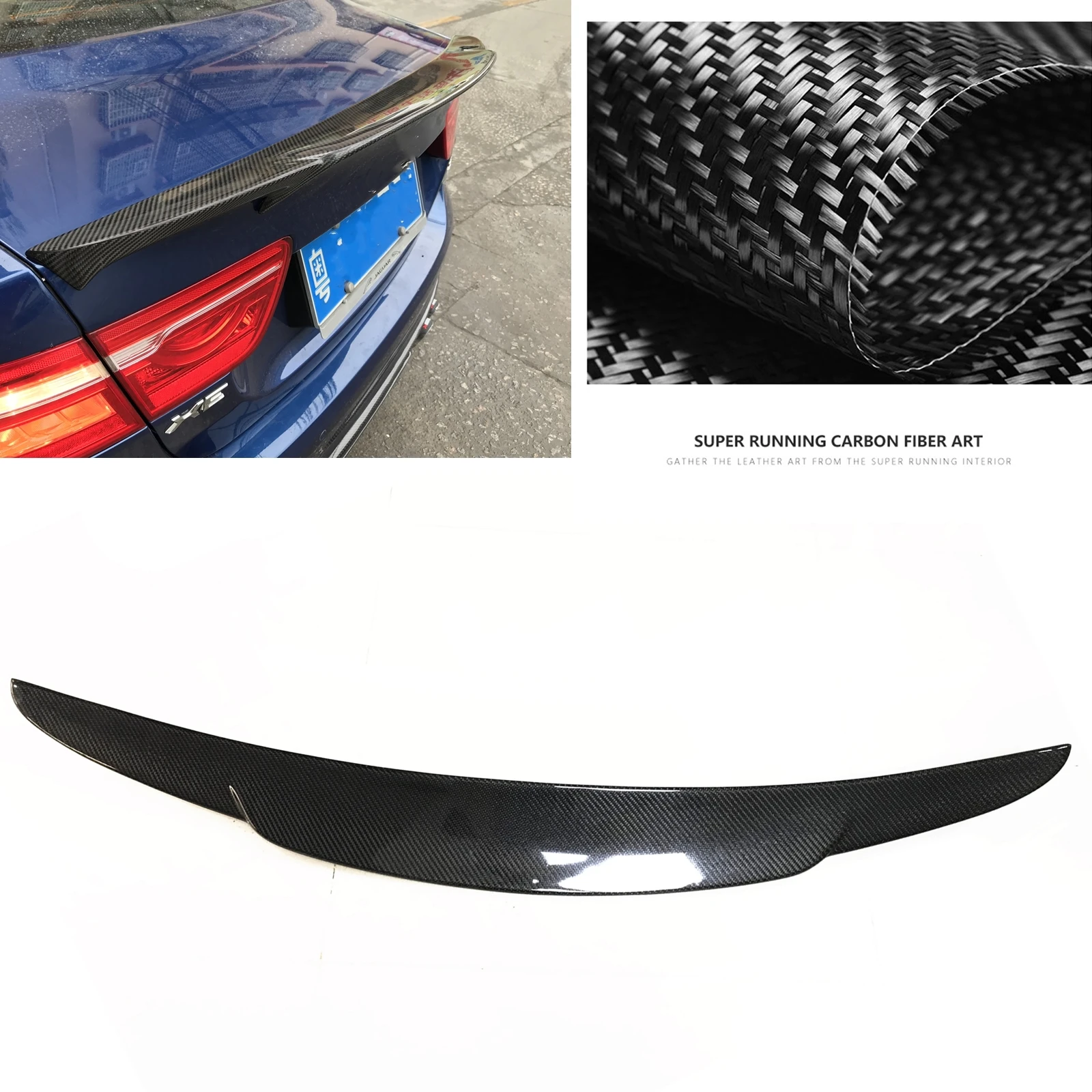 

Rear Trunk Lid Spoiler Wing For Jaguar XE XEL 2013-2020 Sedan 4-Door Real Carbon Fiber Tail Tailgate Body Kit Upper Splitter Lip