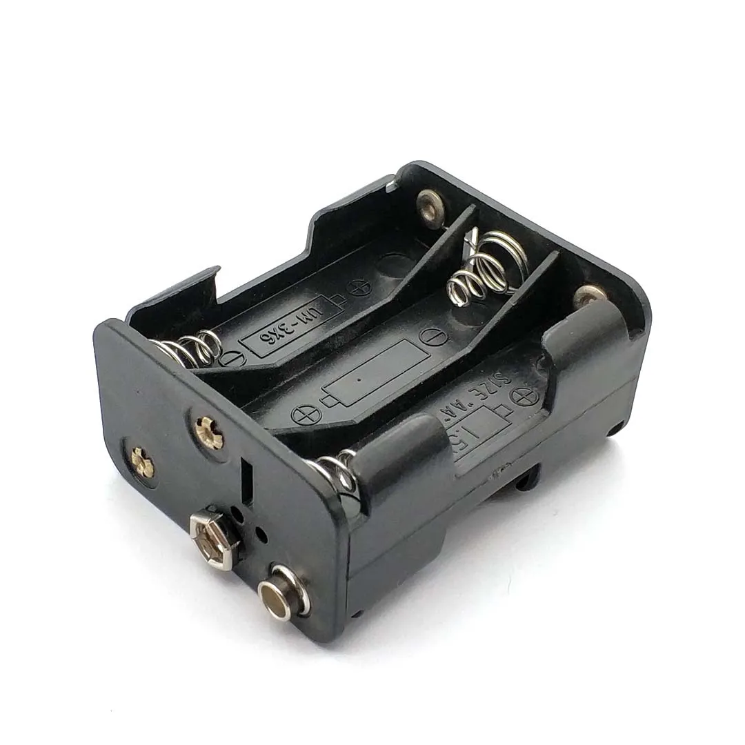 6*AA 9V Plastic Battery Double Side Spring Box Back-to-back with 9V Buckle AA Holder Battery Holder Box Battery Case