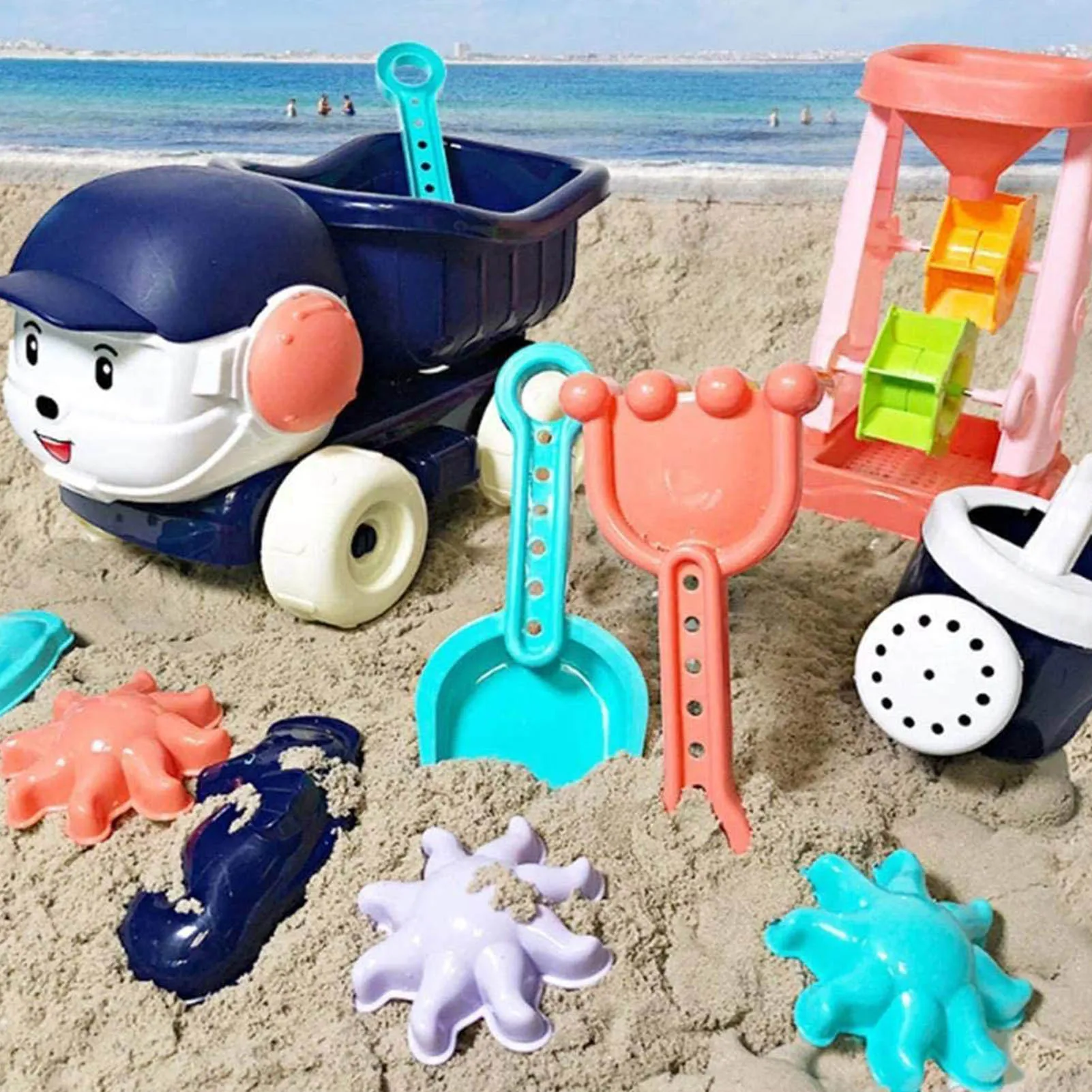 Jouets de plage pour enfants, creuser le sable en plastique, voiture, jouets d'eau, jeu de seaux de plage, jeu d'outils, large gamme d'applications