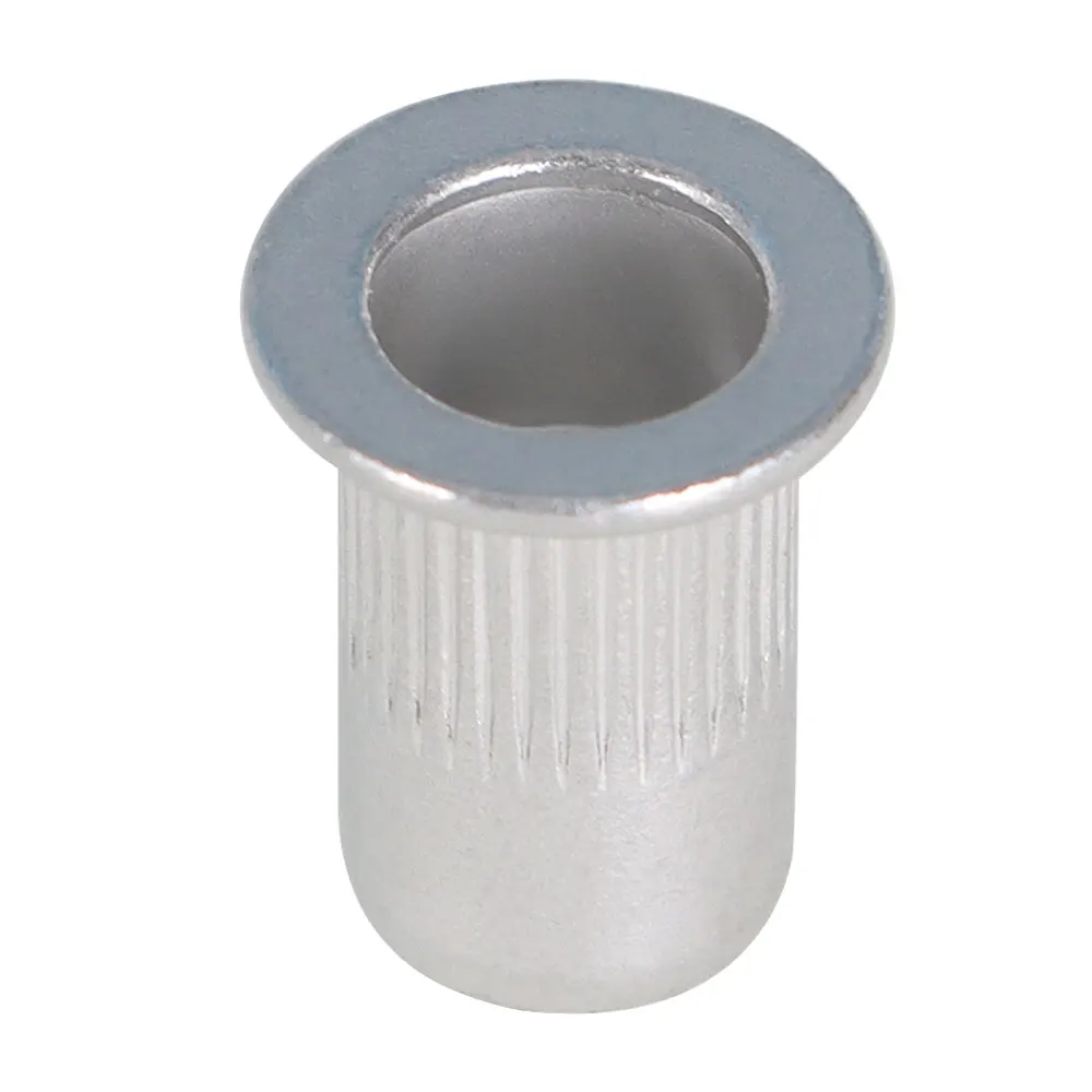 100 Pcs M6 Aluminum Flat Head Rivet Nut Insert Nutsert Silver Tone