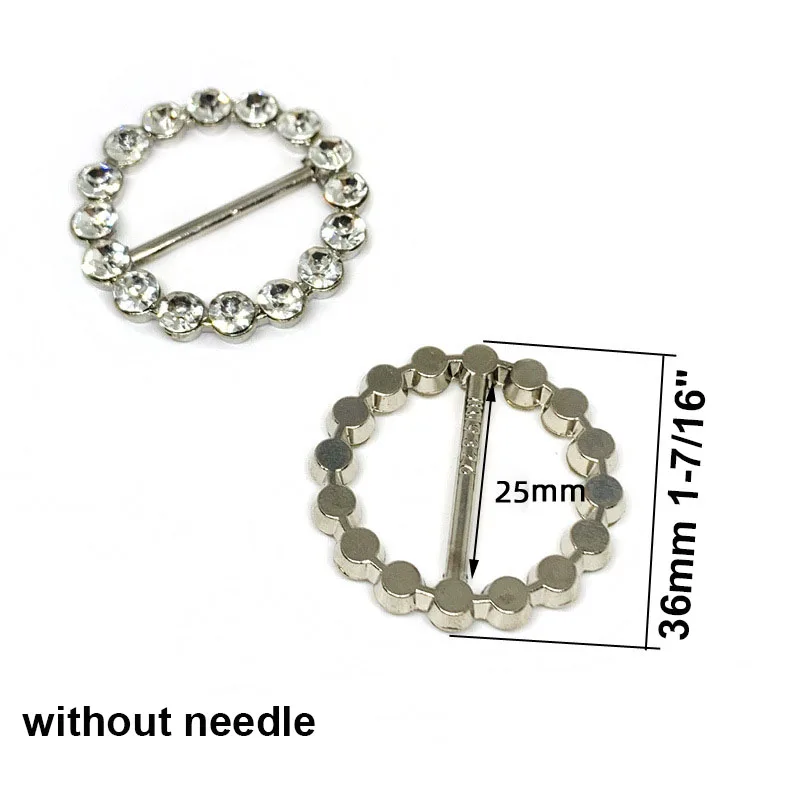 1pcs Metal Round Adjustable Buckle Rhinestone Pin Clasp for Leather Craft Bag Strap Belt Handle Shoulder Garments Accessories