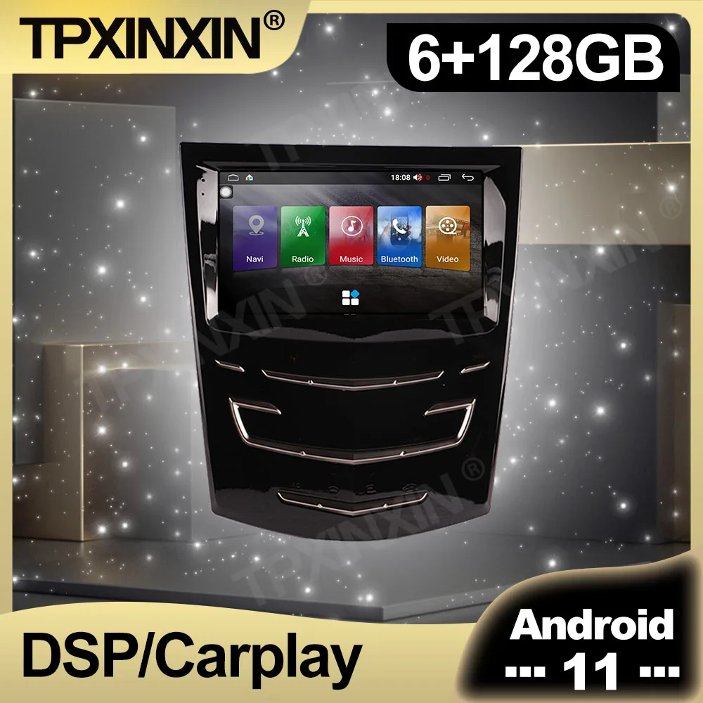 128GB Android 11.0 CarPlay Radio Mobil untuk Cadillac Universal Multimedia AutoRadio Perekam Pemutar Navigasi Stereo GPS HeadUnit