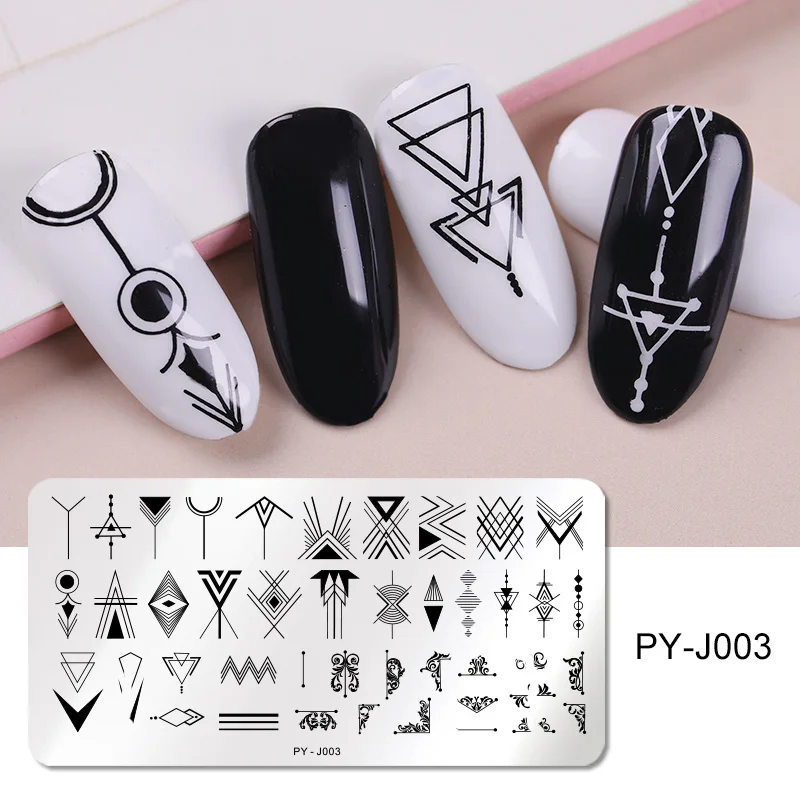 PICT YOU Nail Stamping Plates Flower Rectangle Stainless Steel Nail Image Stencils Stamping Template