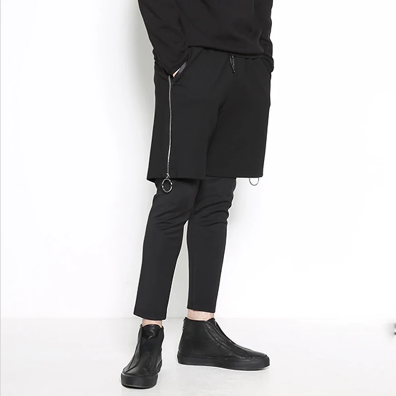 Men's wear, fake two-piece leggings, hip-hop loafers