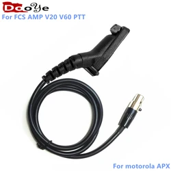 For FCS Tactical Headset V20 V60 PTT Connects Cable Adaptor,Connector Standard KN6 to Motorola APX6000 XPR6300 DP4800 MTP6550