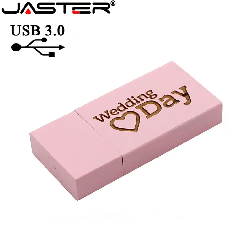 JASTER USB 3.0 (10 PCS free LOGO) 10 colors Wooden usb disck usb flash drive Memory stick pen drive pendrive 64GB 16GB 32GB gift