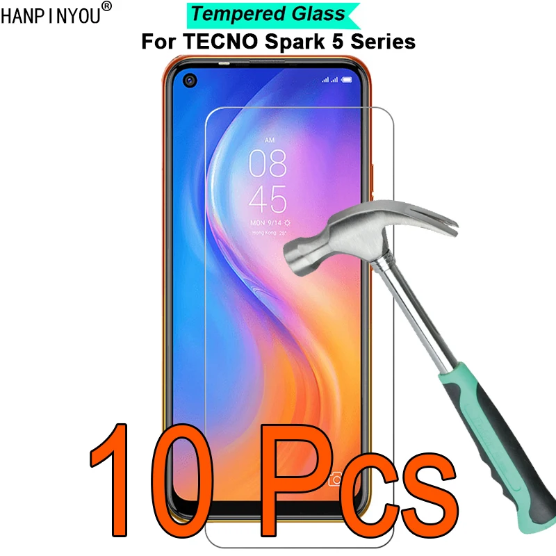 10 Pcs/Lot For TECNO Spark 5 Pro 9H Hardness 2.5D Ultra-thin Toughened Tempered Glass Film Screen Protector Protect Guard