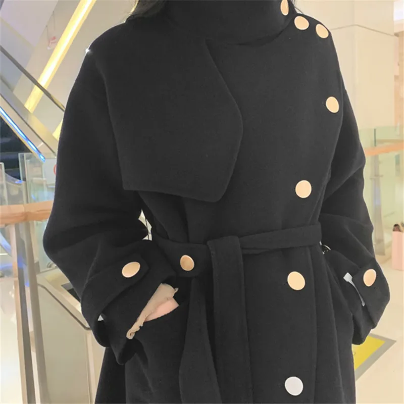 Autumn Winter Women Wool Coat High quality Thick Warm Overcoat Female Fashion Long Trench Coat Ladies Casual Wool blend Coats