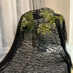 Nylon Spandex Net Cloth Fashionable Stretch Letter Jacquard Mesh Lace Fabric Girl‘s Tulle Skirt Bottoming Skirt Sewing Materials