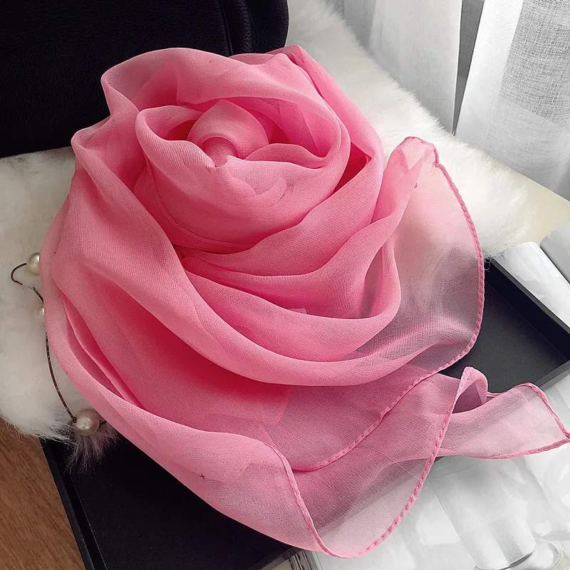 2024 New Fashion Summer Women soild color Beach Scarf Silk Shawls Headband Female Headband Wraps Beach Sunscreen Hijab Wholesale