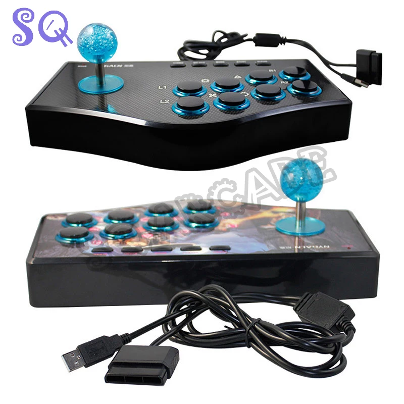 Arcade USB Joystick For Android Smart TV and PC/PS2/PS3 Console Support 2 Players with 1.8 Meter Cable Fight Stick