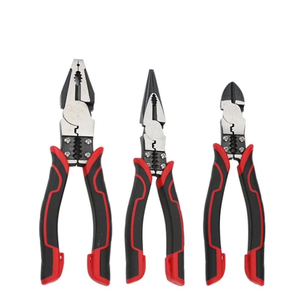 Pinze multifunzione Set utensili manuali tronchesi di livello industriale/naso lungo/pinze a becco diagonale elevata durezza e durata