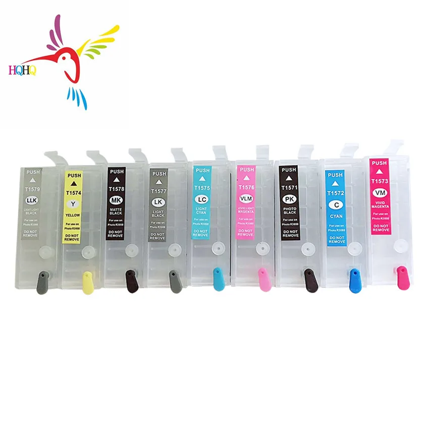 

T7601-T7609 9pcs/Set Refill Ink Cartridge for Epson P600 Printer Refillable with Permanent Chip T7601