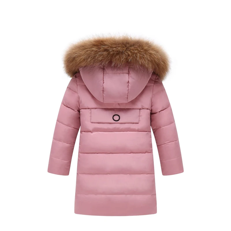 -30 degrees 2020 children\'s Winter Down Jacket for Girls Clothes Outdoor hooded coat Kids duck down real fur clothing