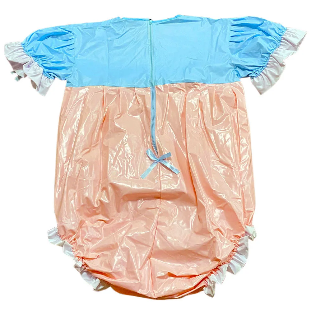 Adult Baby PVC Bodysuit ABDL Romper Sissy Dress Onesie