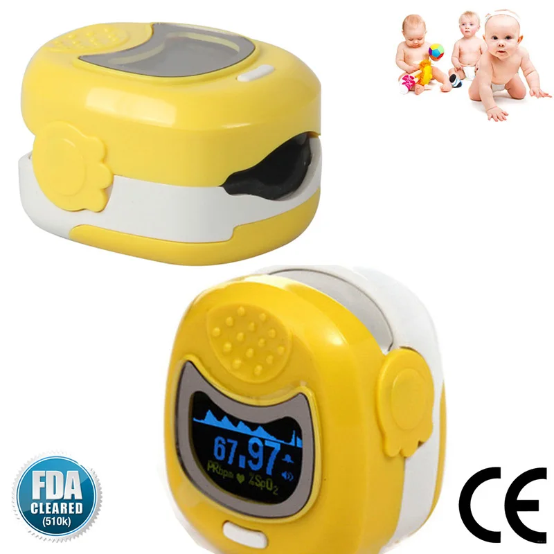 CMS50QB Children OLED Fingertip Pulse Oximeter Infant Baby Kids Pediatric Blood Oxygen SPO2 Heart Rate Monitor Oxymeter