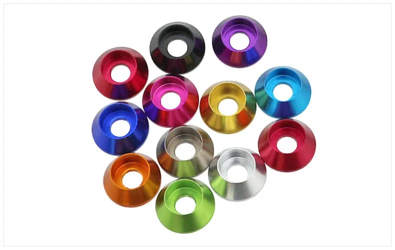 Aluminum alloy washer Colorful for cylinder head cup head hex socket screw bolt washer M2 M3 M4 washer meson model