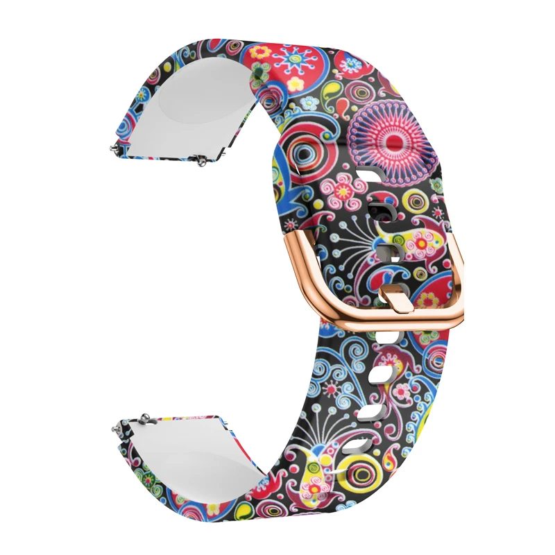 Correa de silicona con estampado de 18mm para reloj Garmin Vivoactive 3S 4S/GarminMove 3S, pulsera Active S VENU 2S