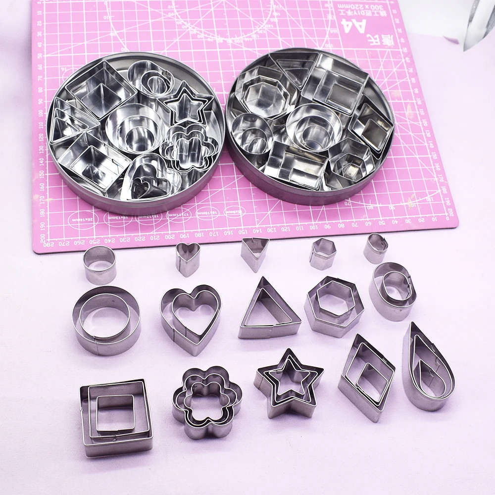 More Clay Cutter Stainless Steel Geometry Round Square Shape Designer DIY Ceramic Pottery Polymer Clay Earring Cutting Mold Tool