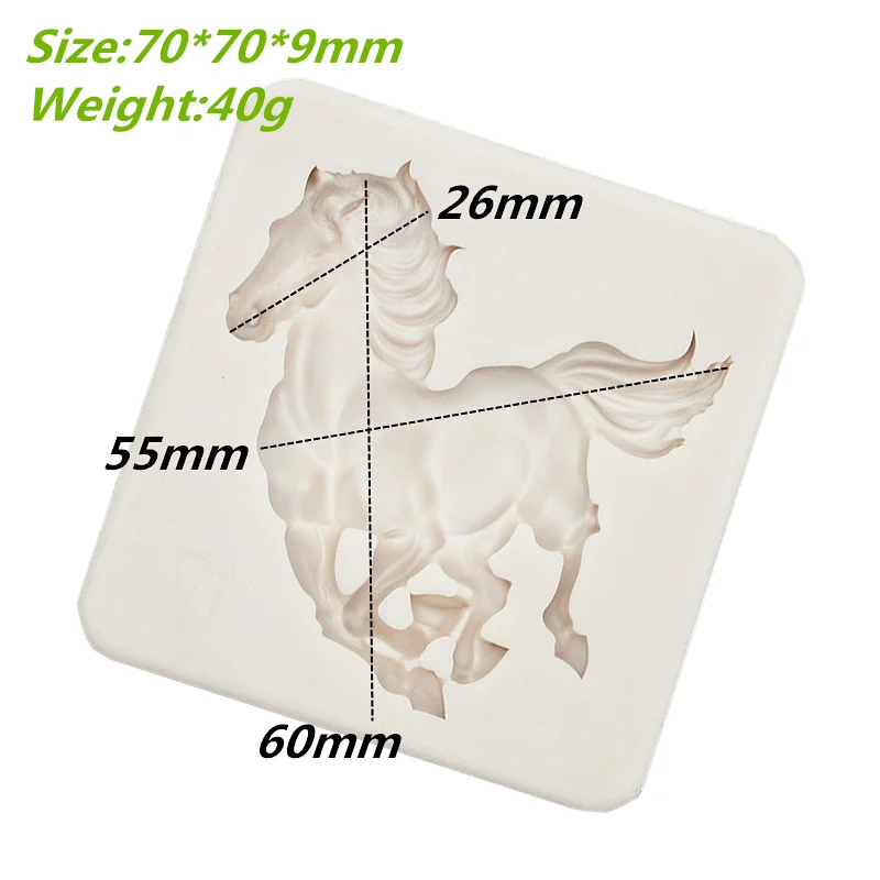 Running Horse Silicone Mold Chocolate Dessert Lace Decoration Supplies DIY Cake Pastry Fondant Moulds Resin Kitchen Baking Tool