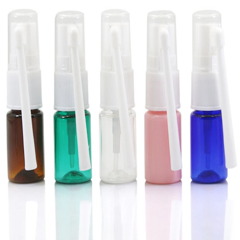 

50pcs/lot 5ml Empty Plastic Nasal Spray Bottles Pump Sprayer Mist Nose Spray Refillable Bottle