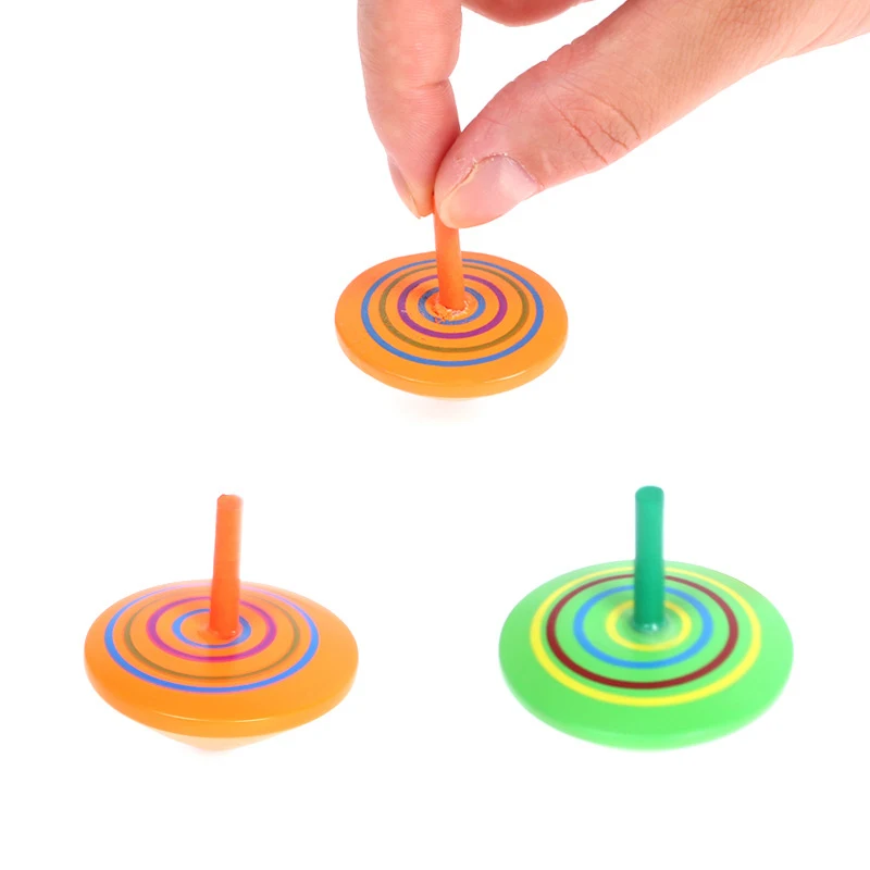 

Lot of 6 PCS Wooden Spinning Tops For Toddlers Novelty Wooden Gyroscopes Multicolored Painted For Kids Educational Gift Toys