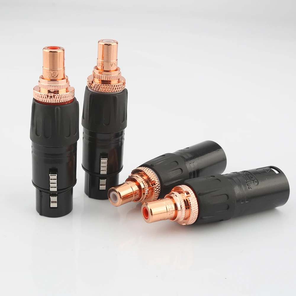 Adaptador de Audio de 3 pines XLR A RCA hembra, conector macho A RCA, convertidor XLR de alta calidad, un par