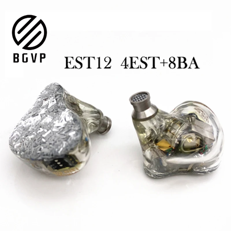 

BGVP ES12 4EST + 8BA Electrostatic Balanced Armatures Earphone Hifi Music Moniotor personalizables earphone Audiophiles Musician