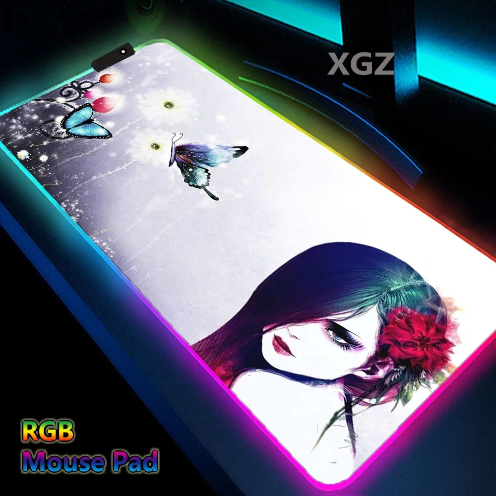 

Rgb Date Computer Live Mouse Pad LED Backlight Mouse Big Mausepad Xxl Suitable for Desktop Keyboard Game MousePad