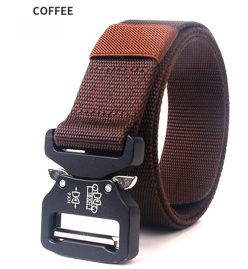 Belts For Men Male Canvas Tactical Belt Buckle For Jeans Quick Release Buckles Trousers Casual Nylon Black Waist Belts