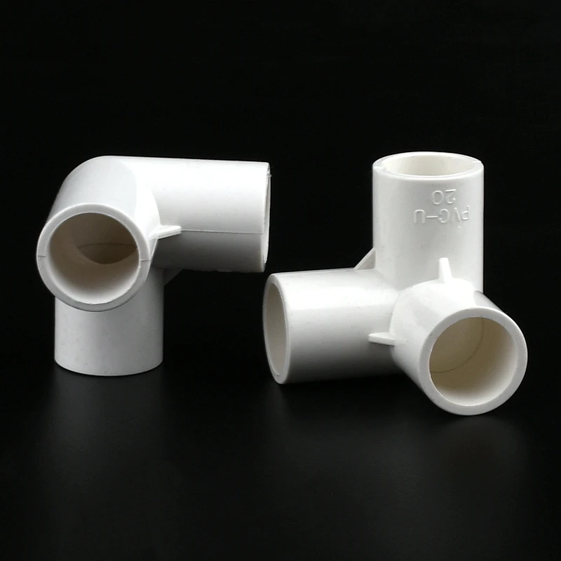 2-10Pcs 20~50mm 3 Way Aquarium Fittings Tube Hydroponic Frame Connectors Three-dimensional Joint Garden Irrigation PVC Pipe DIY