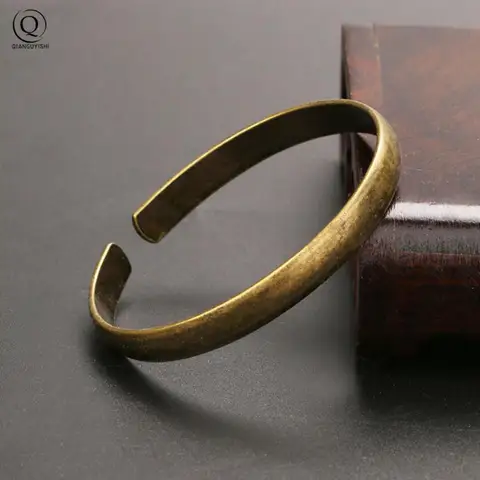 Vintage mässing kungliga armband dam manschett armband glansigt ren koppar antikens kvinnor armband smycken flickvän julklapp 6 best sales mässingsarmband - №2
