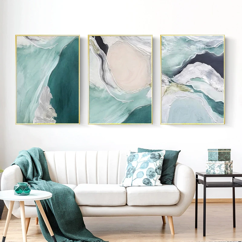 

Dark green watercolor abstract oil painting texture abstract living room light luxury decoration painting picture painting core